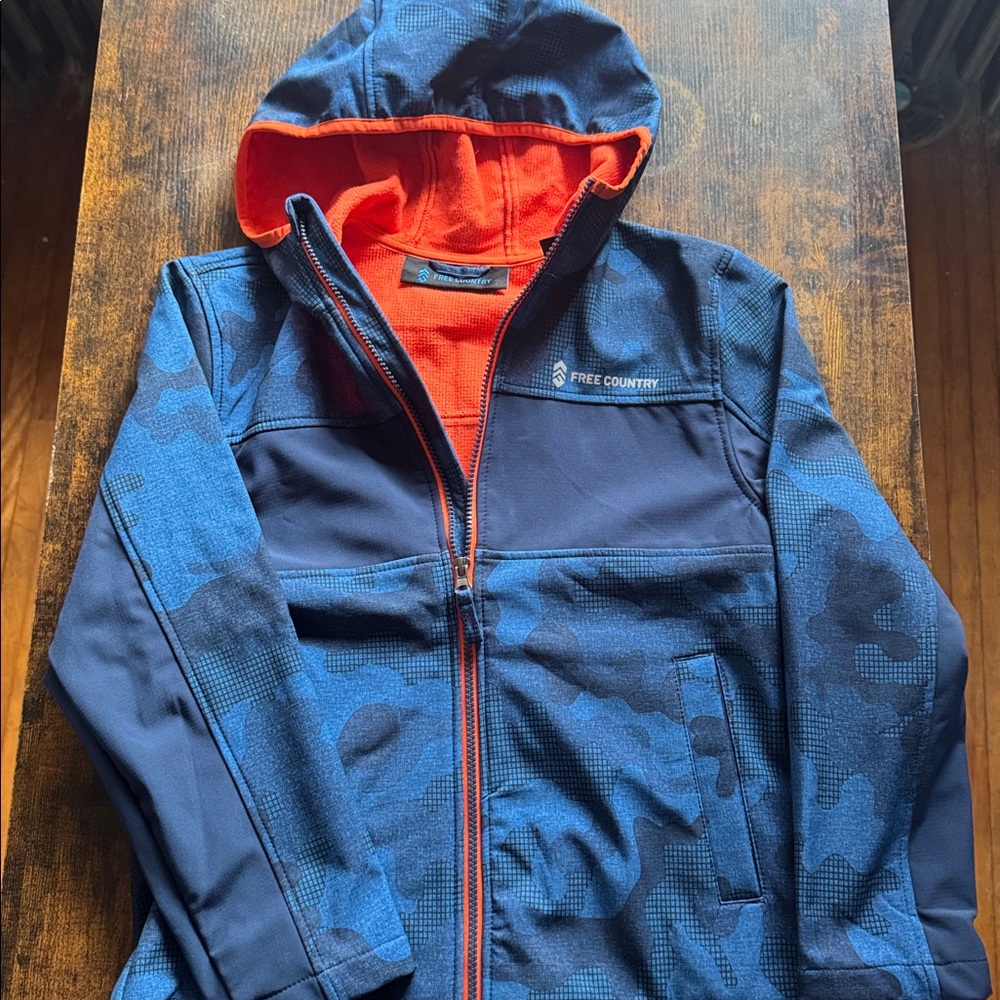 Free Country Navy and Orange Camo Jacket